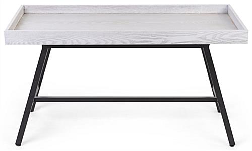 Dump bin table features black protective feet