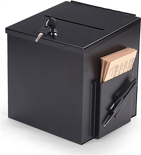 Black Suggestion Box | With Suggestion Card Pocket & Pen