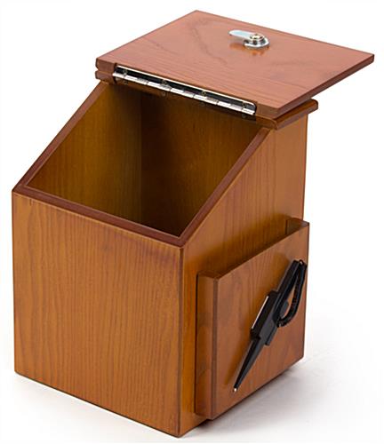 Wooden Comment Box with Hinged Top