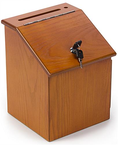 Wooden Comment Box | Locking Door & Ballot Pocket