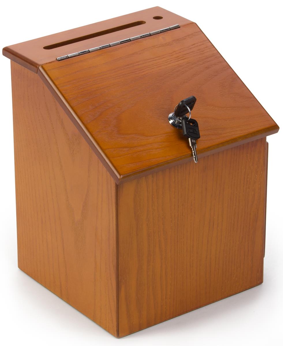 Comment Boxes with Wood Finish | Locking Suggestion Bin