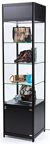 LED Retail Tower with Adjustable Glass Shelves