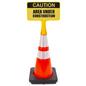 Custom traffic cone sign topper with landscape orientation