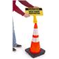 Custom traffic cone sign topper with durable ABS plastic construction 