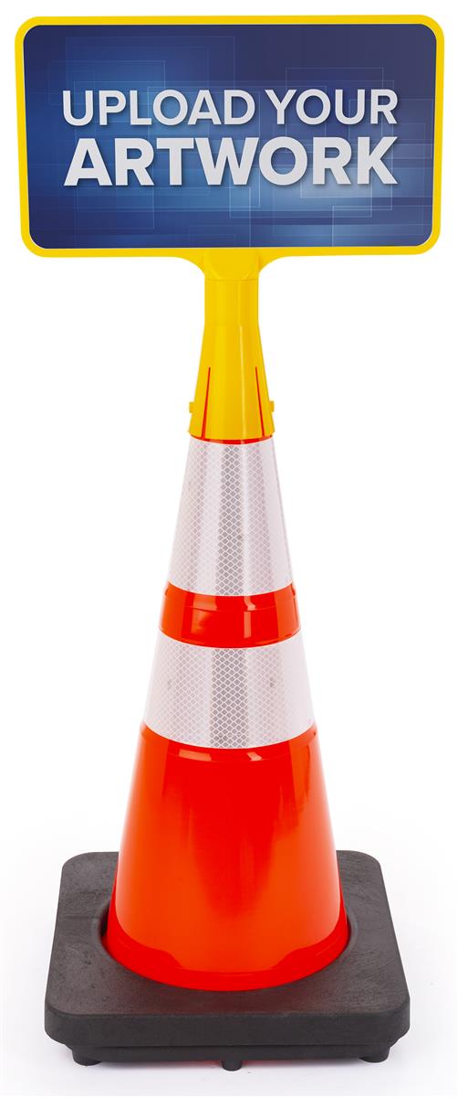 Custom Traffic Cone Sign Topper 15" x 8" DoubleSided Signage
