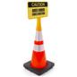 Custom traffic cone sign topper with 15 x 8 reflective film
