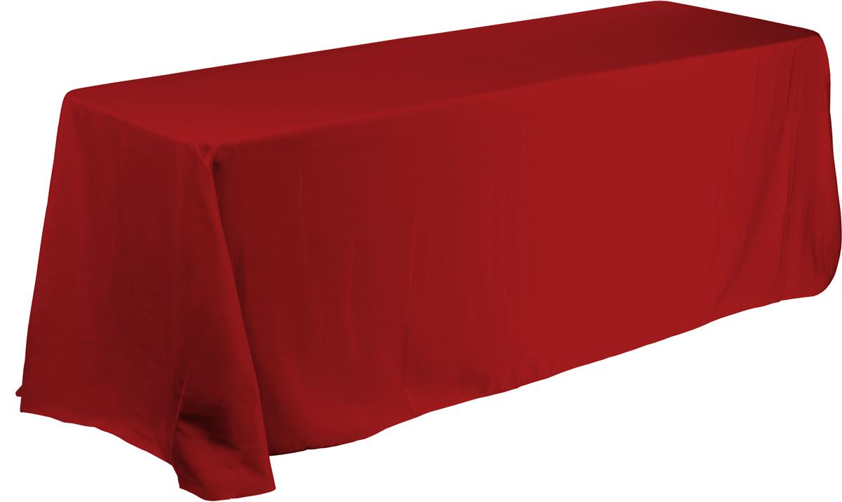 Red Table Cover for 6' Tables Creates an Impressive Presentation