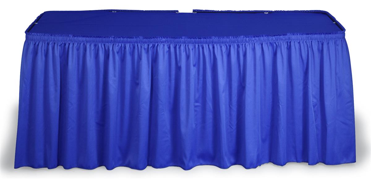 Blue Table Cover Set With Shirred Skirting for 6' & 8' Tables