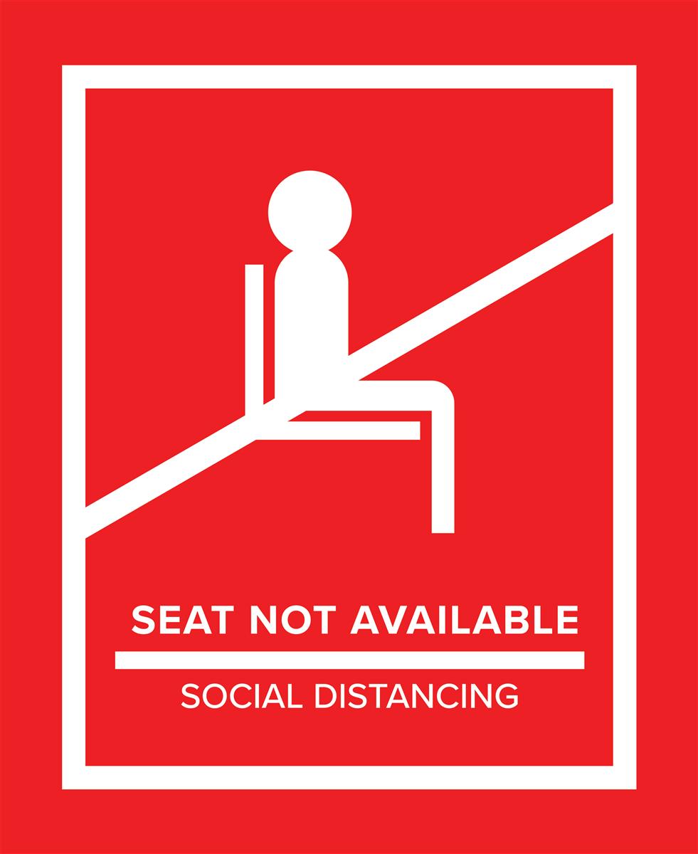Red social distancing seat markers for crowd control 