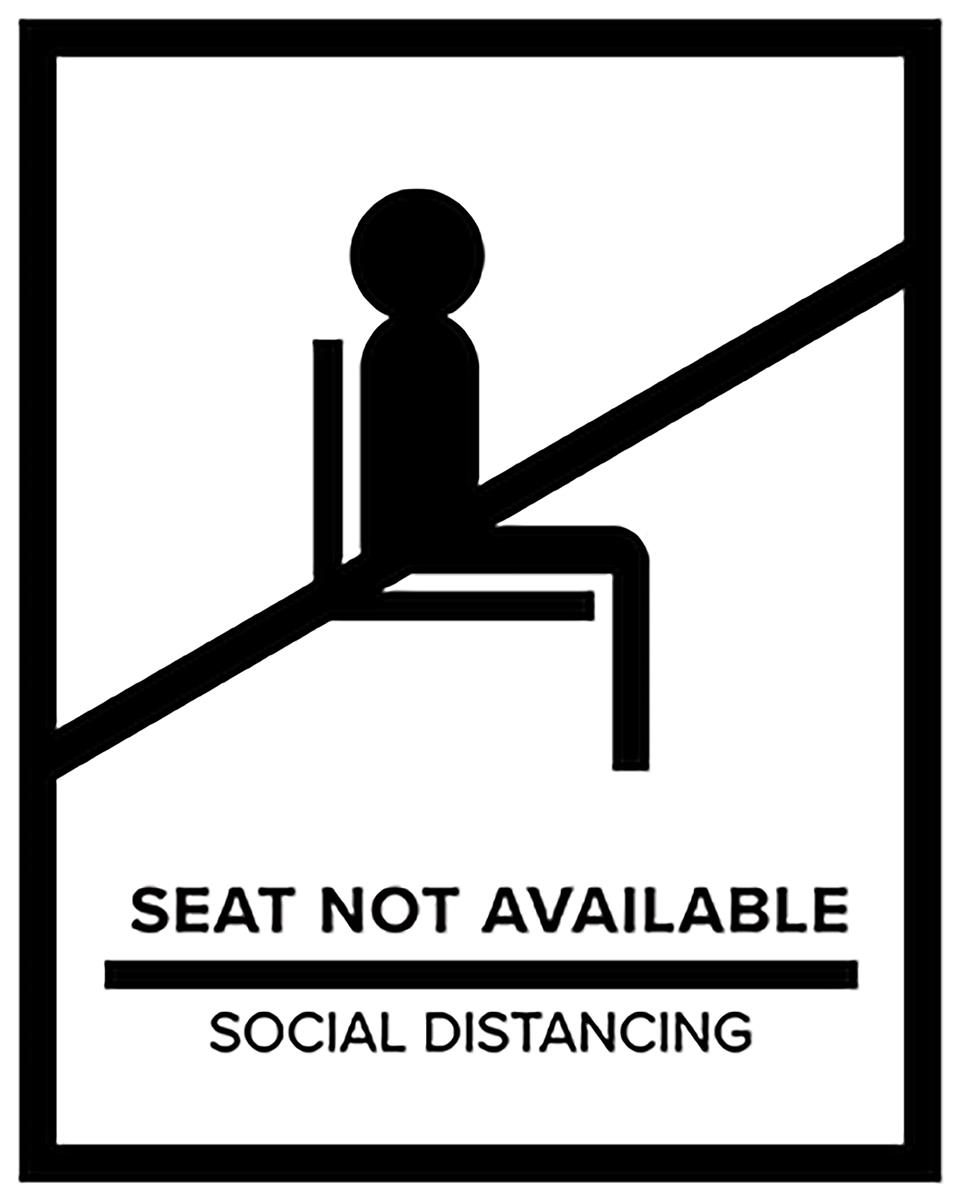 White social distancing seat markers for crowd control 