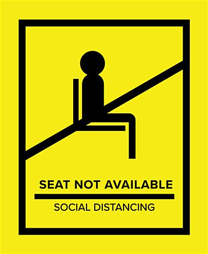 Yellow social distancing seat markers for crowd control 