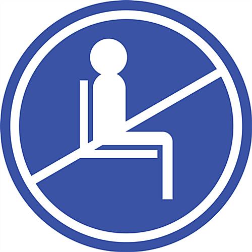 Blue do not use seating sticker with removable self-adhesive backing