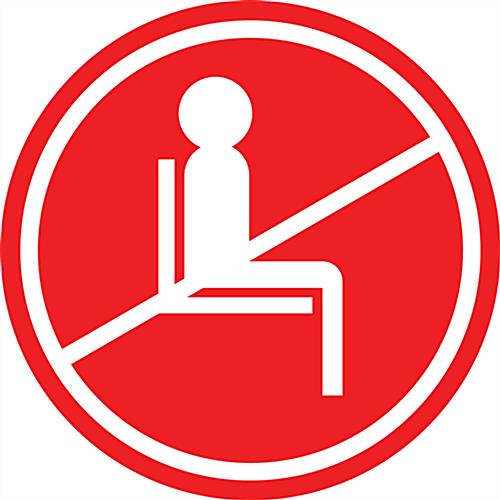 Red do not use seating sticker with removable self-adhesive backing