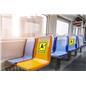 English/Spanish social distancing seat sticker with pre-printed graphic