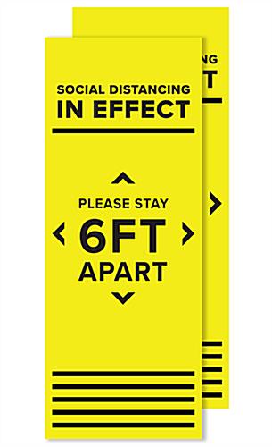 Social distance stanchion bundle with yellow social distancing signs 