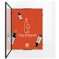 Black poster hanger with swing open door