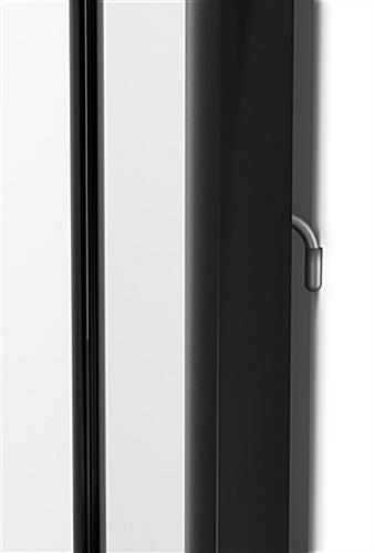 Black poster hanger with gravity latch