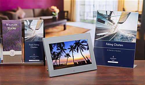 Digital signage countertop display with image display and audio