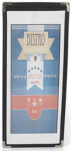 Drink Menu Cover with Silver Corner Protectors
