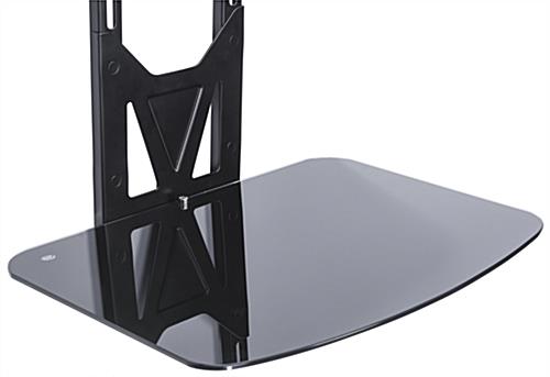 TV Wall Mount with Floating Glass Shelf for DVD Players