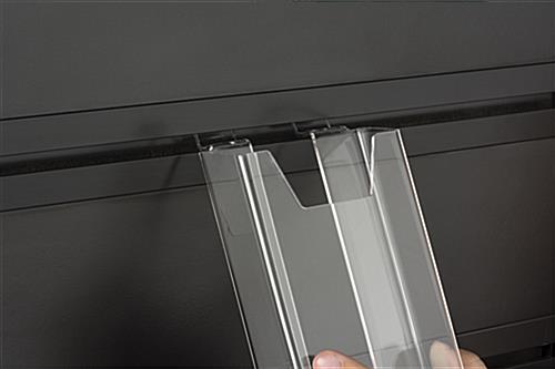 Slatwall Lobby Display with Leaflet Holders on Aluminum Channels