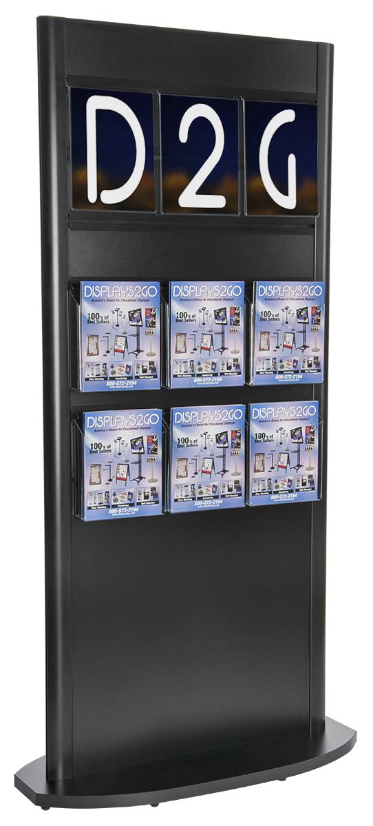 Slatwall Kiosk with Magazine Holders 3” On Center Spacing