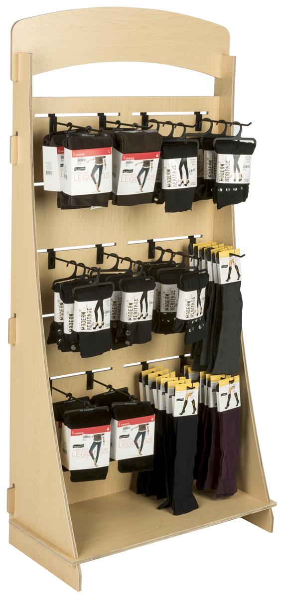 Freestanding Slatwall Display with 10” Black Hooks