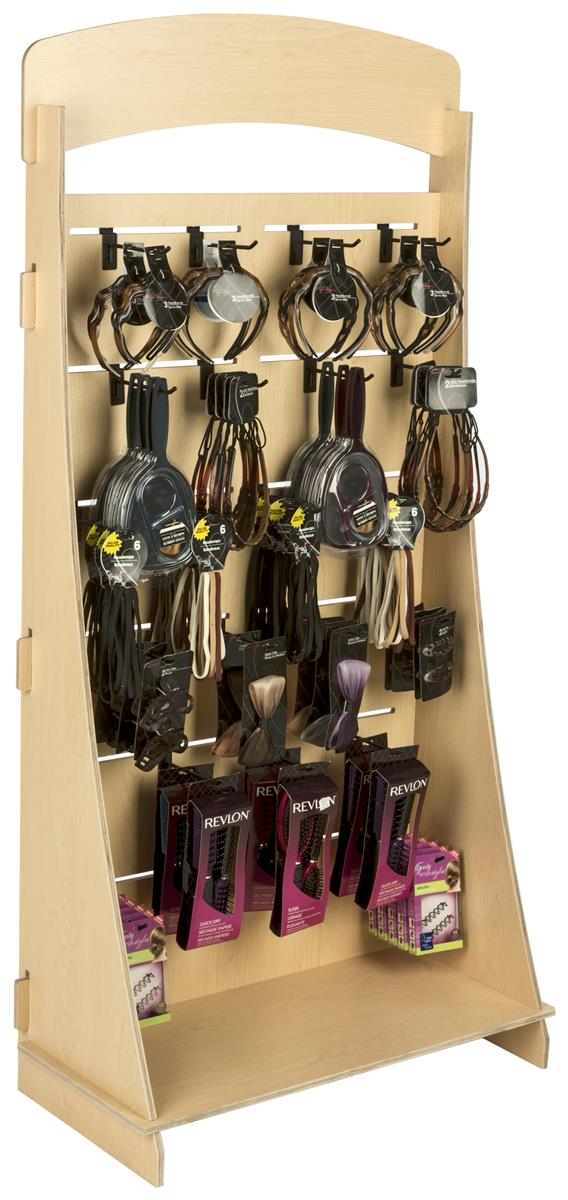 Freestanding Slatwall Display with 6” Black Hooks