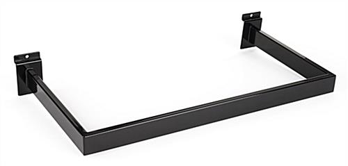 Rectangular tube slatwall black hangrail