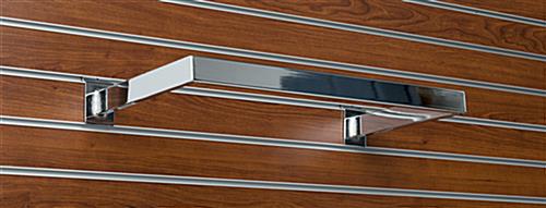 Gloss finish slatwall chrome u-shaped hangrail