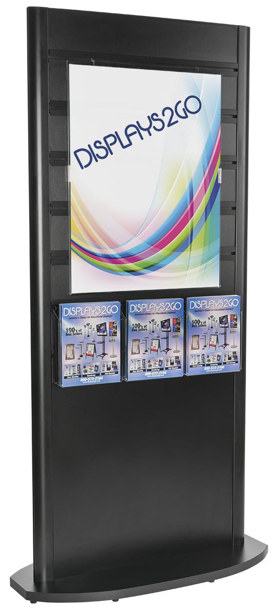 Slatwall Kiosk with Magazine Pockets Double Sided Panel