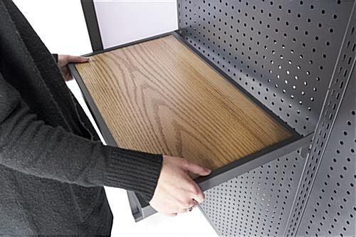 Add-on shelf for SMWMFD with simple latch on design