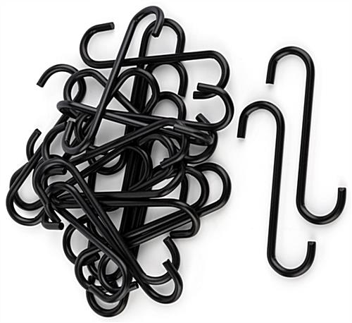 Black iron s hooks with 25 pieces per pack