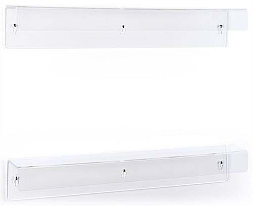 Set of 2 acrylic wall shelves with rounded edge design 