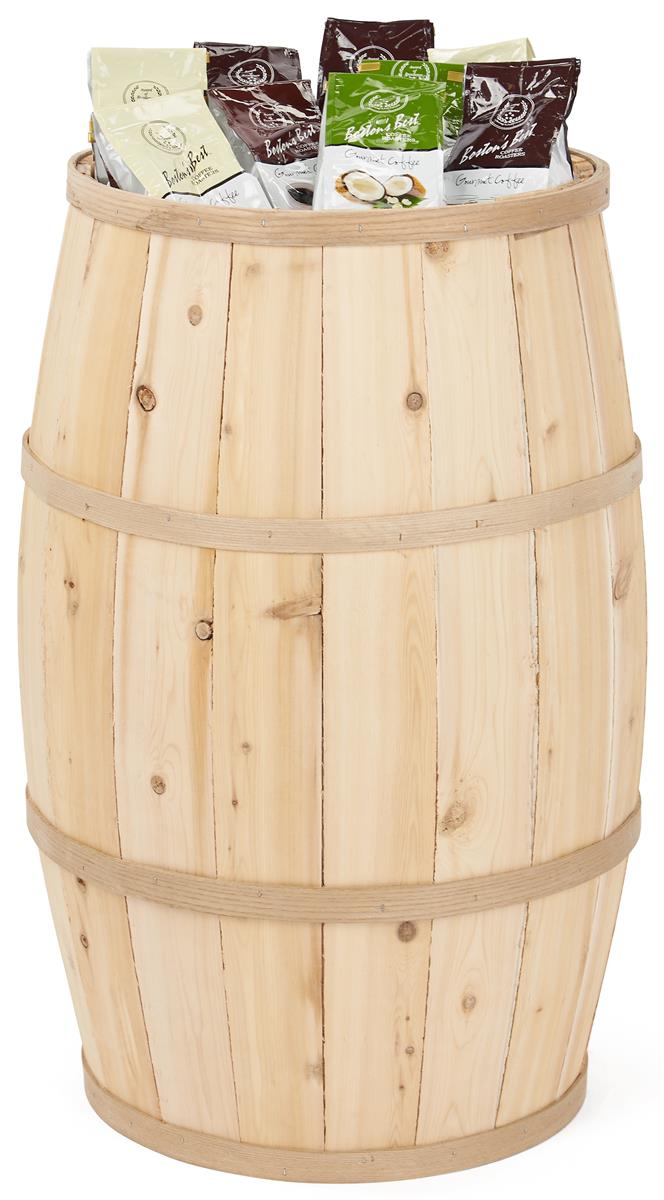 Wooden Display Barrel Made of Natural Cedar