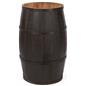 Wooden display barrel with sleek dark brown finish