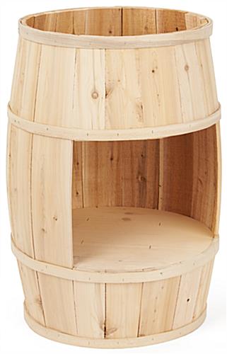 Bourbon barrel display case with natural cedar finish