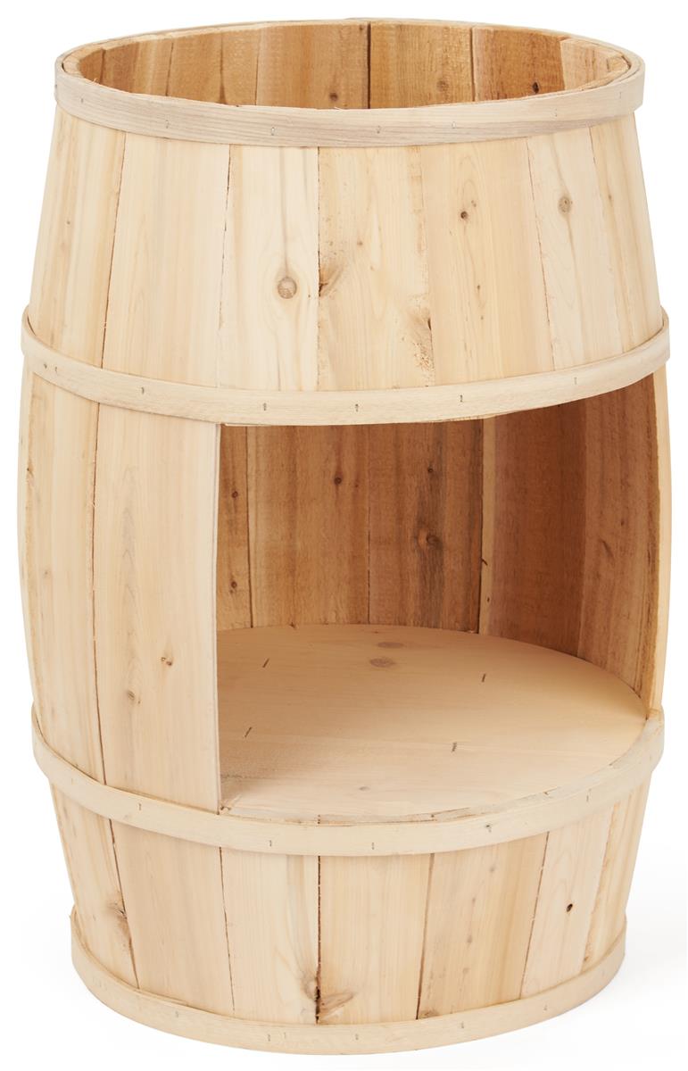 Bourbon barrel display case with natural cedar finish