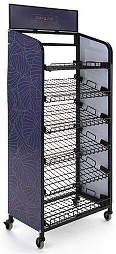 Retail bread rack graphics for BAKCRT6TBK is easy to assemble and dissemble panels