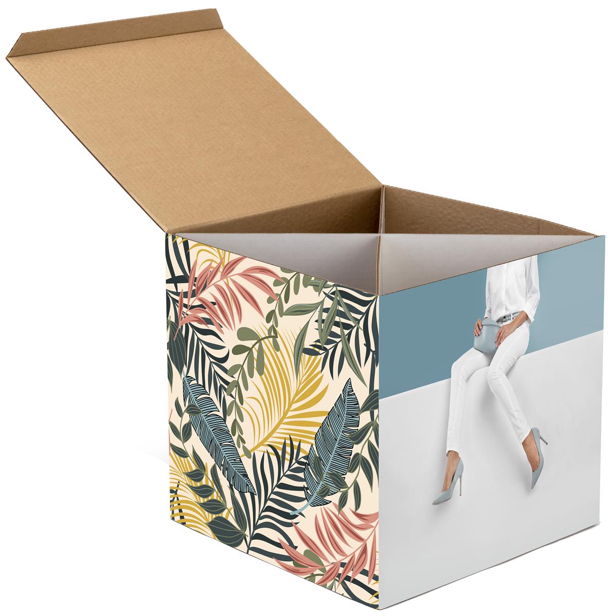 Custom Cardboard Display Cube 5 Sided Full Color Printing