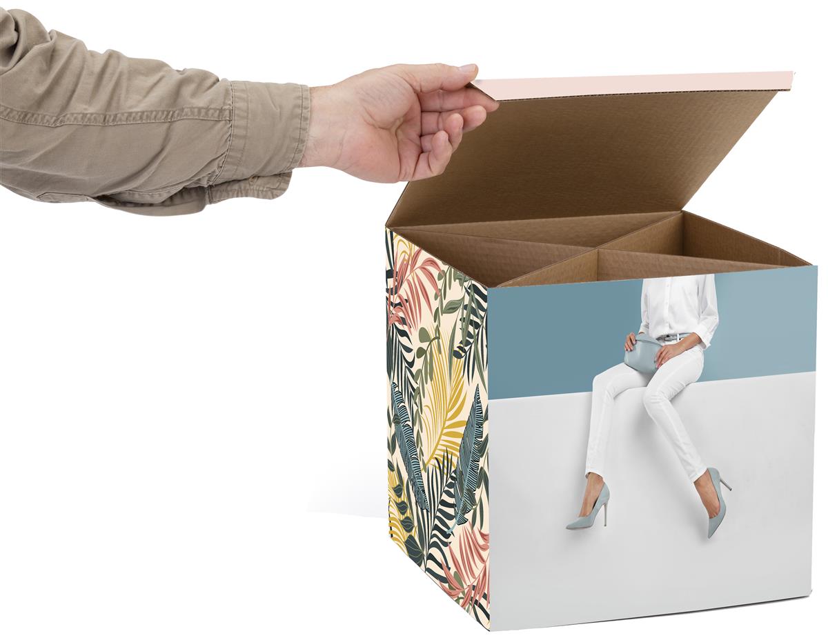 Custom Cardboard Display Cube 5Sided Full Color Printing