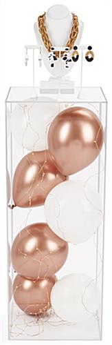 Large clear acrylic retail pedestal display with open bottom