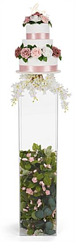 Tall acrylic display pedestal riser with hollow interior 