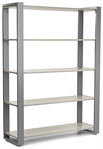 Modern retail display shelving with open frame design