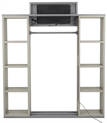 Digital retail garment rack with sleek open frame design