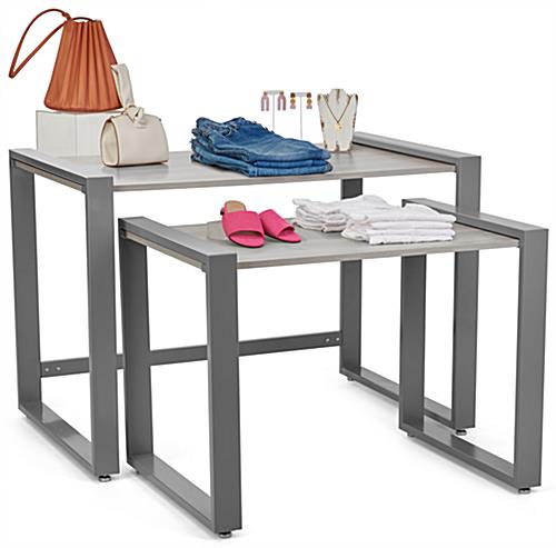 Modern nesting tables with sturdy steel and MDF build