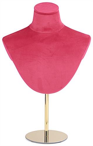 Jewelry bust stand is available in a pink shade