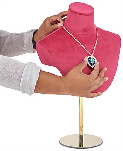 Jewelry bust stand with pinnable foam 