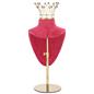 This jewelry bust display stand with crown has velvet fabric 