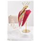This jewelry bust display stand with crown has pinnable fabric 